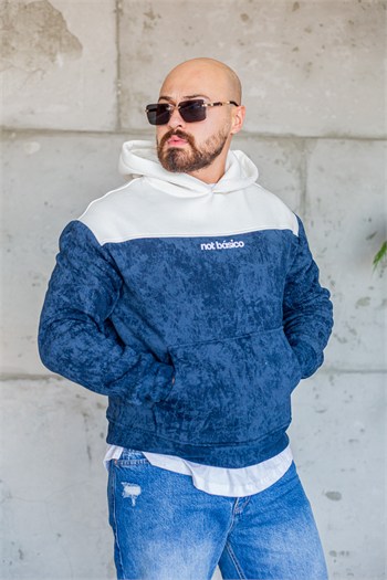 Dokulu Desenli Kapüşonlu Rahat Kesim Sweatshirt (SVTM107)