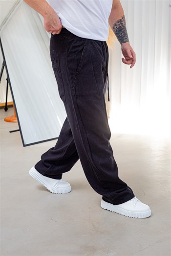 Dokulu Kumaş Baggy Kalıp Salaş Pantolon (JGS67)