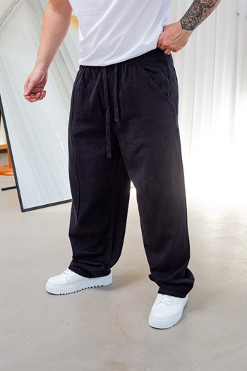 Dokulu Kumaş Baggy Kalıp Salaş Pantolon (JGS67)