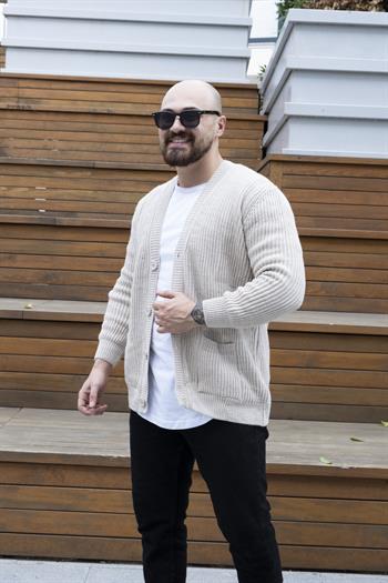 Düğme Detaylı Slim Fit Hırka (MEVK24)