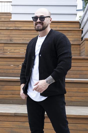 Düğme Detaylı Slim Fit Hırka (MEVS24)