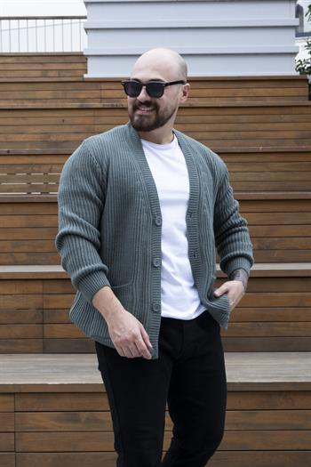 Düğme Detaylı Slim Fit Hırka (MEVY24)