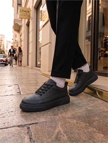 Erkek Deri Kalın Taban Günlük Sneaker Ayakkabı (AYKS19)