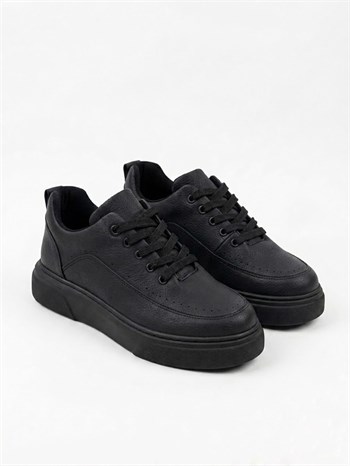 Erkek Deri Kalın Taban Günlük Sneaker Ayakkabı (AYKS19)