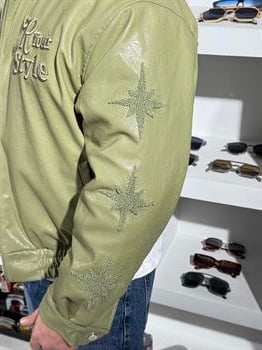 Erkek Deri R Your Style Nakışlı Astarlı Deri Mont (MTY63)