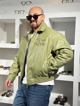 Erkek Deri R Your Style Nakışlı Astarlı Deri Mont (MTY63)