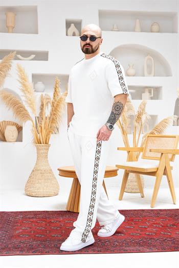 Etnik Desen Detaylı Alt/Üst Rahat Kalıp Takım (TKB44)