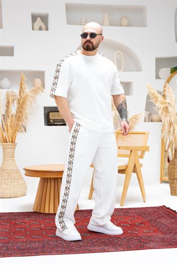 Etnik Desen Detaylı Alt/Üst Rahat Kalıp Takım (TKB44)