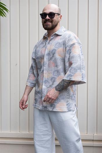 Fakir Kol Dijital Baskılı Oversize Gömlek (GM23)