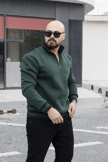 Fermuarlı Üç İplik Sweatshirt (SVTY27)