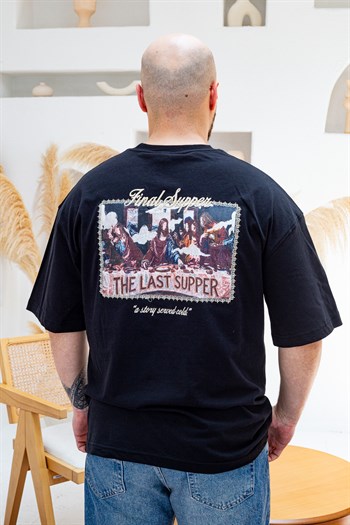 Final Supper Sırtı Sanat Nakışlı Oversize T-Shirt (TSS84)