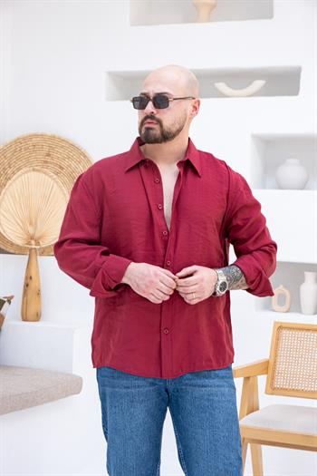 Fırçalı Modal Kumaş Oversize Gömlek (GMBO66)