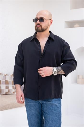 Fırçalı Modal Kumaş Oversize Gömlek (GMS66)