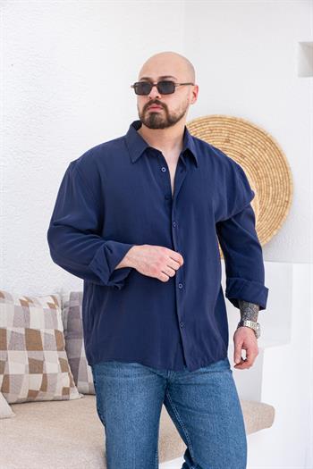 Fırçalı Modal Kumaş Oversize Gömlek (GML66)