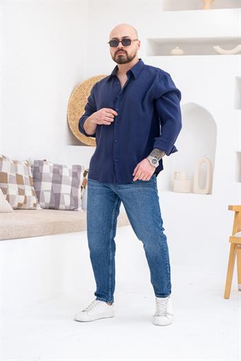 Fırçalı Modal Kumaş Oversize Gömlek (GML66)