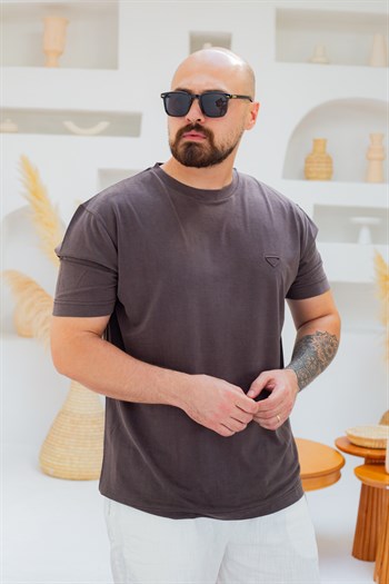 Fırçalı Tensel Kumaş Slim Fit T-Shirt (TSKA107)