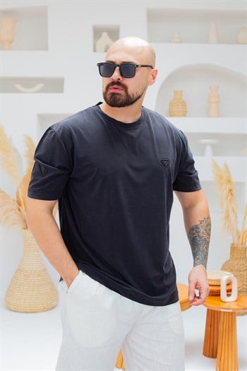 Fırçalı Tensel Kumaş Slim Fit T-Shirt (TSS107)