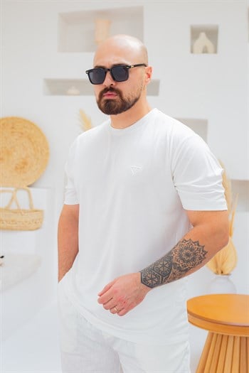 Fırçalı Tensel Kumaş Slim Fit T-Shirt (TSB107)