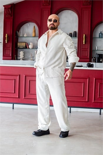 Fitilli Kadife Gömlek Ve Pantolon Takım (TKK61)