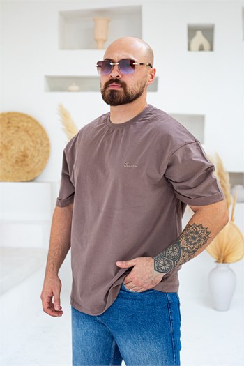 Göğüs Nakış Detaylı Oversize T-Shirt (TSKA109)
