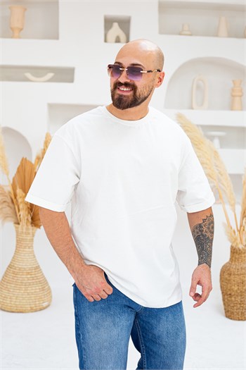 Göğüs Nakış Detaylı Oversize T-Shirt (TSB109)