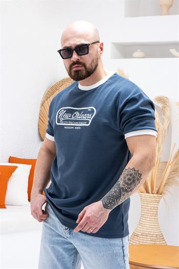 Göğüs Nakış Detaylı Oversize T-shirt (TSM62)