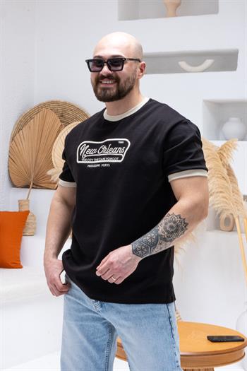 Göğüs Nakış Detaylı Oversize T-shirt (TSS62)