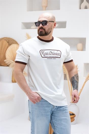 Göğüs Nakış Detaylı Oversize T-shirt (TSB62)