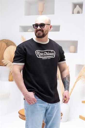Göğüs Nakış Detaylı Oversize T-shirt (TSS62)