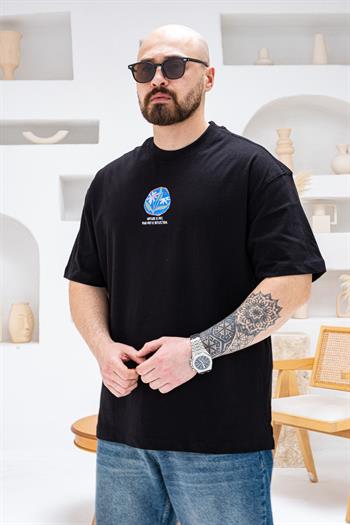 Göğüs Sırt Baskılı Ve Nakışlı Oversize T-shirt(TSS66)