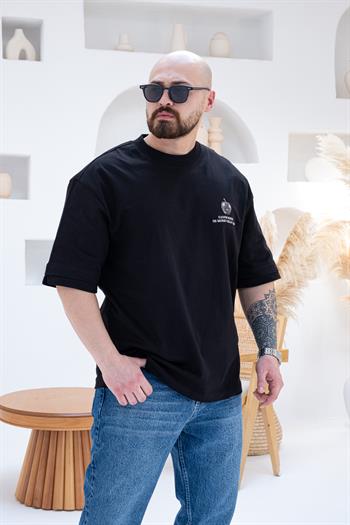 Göğüs Sırt Baskılı Ve Nakışlı Oversize T-shirt(TSS55)
