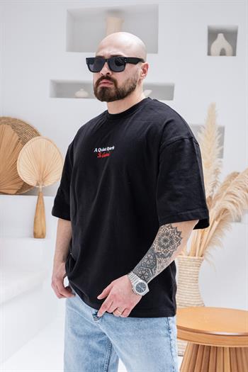 Göğüs Sırt Baskılı Ve Nakışlı Oversize T-shirt(TSS58)