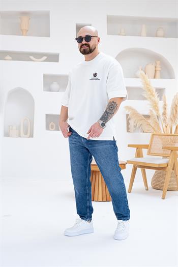 Göğüs Sırt Baskılı Ve Nakışlı Oversize T-shirt(TSB55)