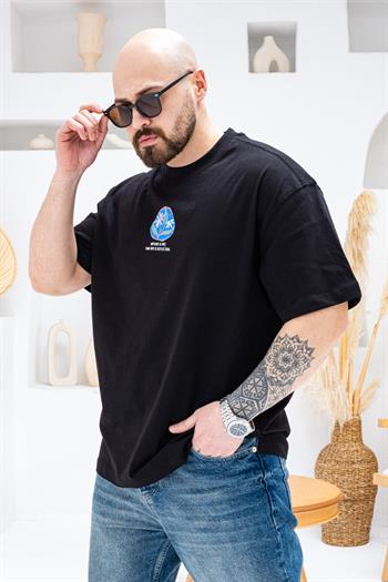 Göğüs Sırt Baskılı Ve Nakışlı Oversize T-shirt(TSS66)