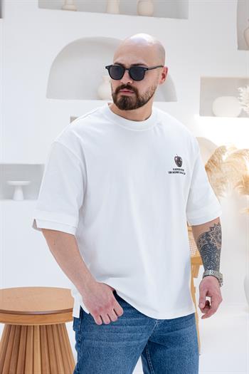 Göğüs Sırt Baskılı Ve Nakışlı Oversize T-shirt(TSB55)