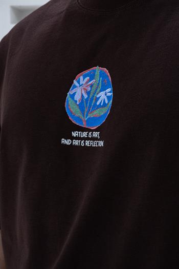 Göğüs Sırt Baskılı Ve Nakışlı Oversize T-shirt(TSKA66)