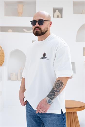 Göğüs Sırt Baskılı Ve Nakışlı Oversize T-shirt(TSB55)