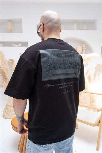 Göğüs Sırt Kabartma Baskılı Oversize T-shirt(TSS59)