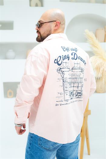 Göğüs ve Sırt Baskılı Oversize Gömlek (GMP63)