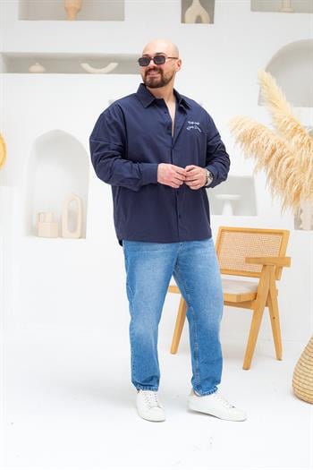 Göğüs ve Sırt Baskılı Oversize Gömlek (GML63)
