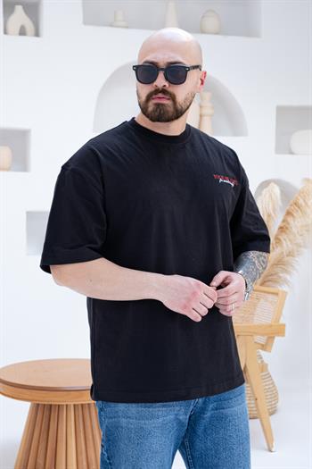 Göğüs Ve Sırt Baskılı Oversize Tişört (TSS51)