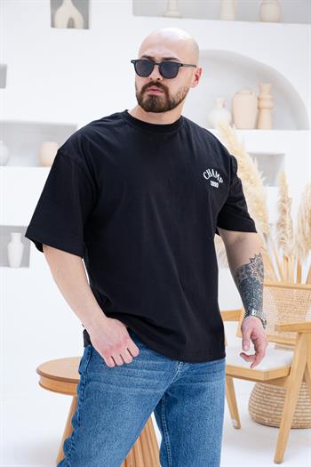 Göğüs Ve Sırt Baskılı Oversize Tişört (TSS52)