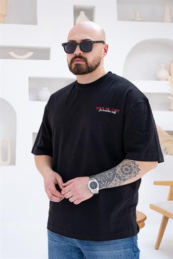 Göğüs Ve Sırt Baskılı Oversize Tişört (TSS51)