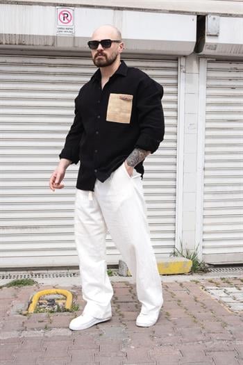 Hasır Cep Detaylı Rahat Kalıp Gömlek (GMS16)