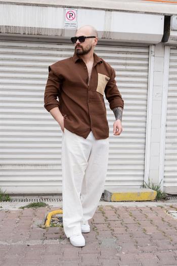 Hasır Cep Detaylı Rahat Kalıp Gömlek (GMKA16)