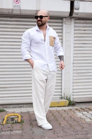 Hasır Cep Detaylı Rahat Kalıp Gömlek (GMB16)