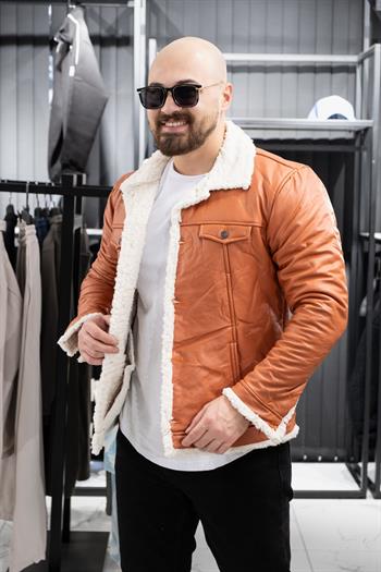 İçi Kürklü Ekoseli Mont (SRM-turuncu)