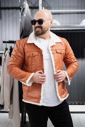 İçi Kürklü Ekoseli Mont (SRM-turuncu)