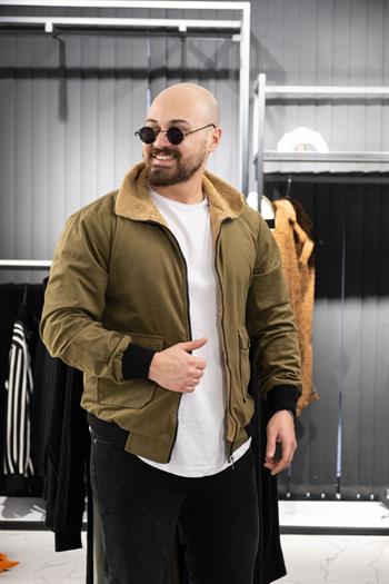 İçi Kürklü Kadife Mont (SRM-KD.HAKİ)