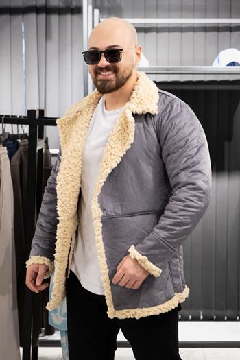 İçi Kürklü Nubuk Kaban (SRK-GRİ)